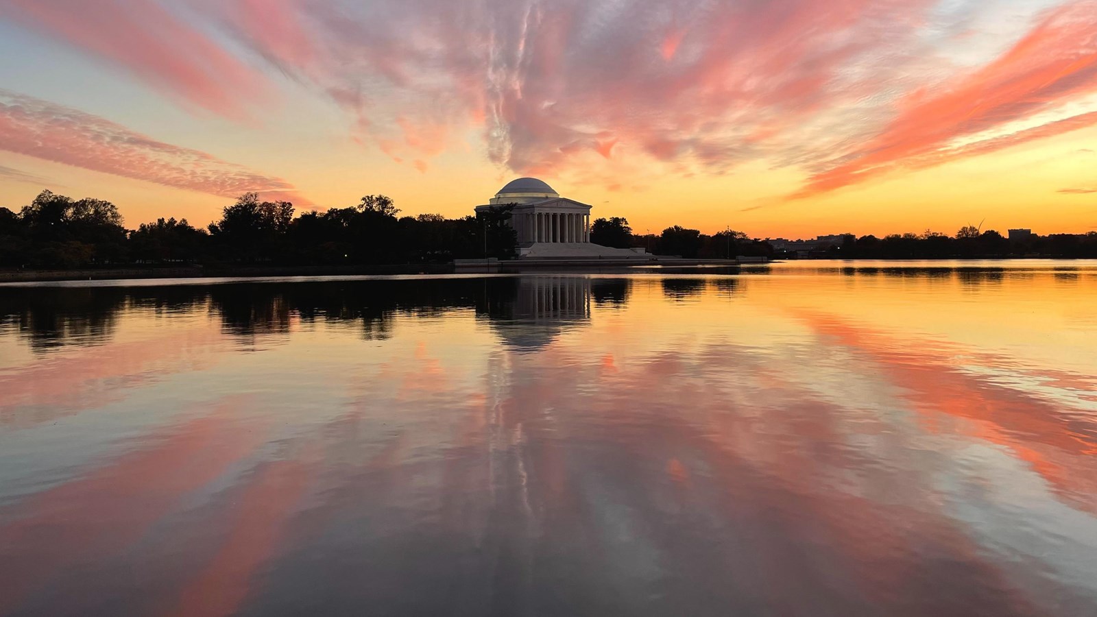 Jefferson Memorial across the Tidal Basin in late afternoon light